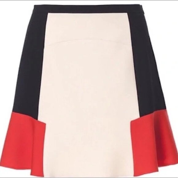 ZARA Mini Flare Color Block Skirt in Red, Pink, and Black SZ XS - Picture 2 of 9